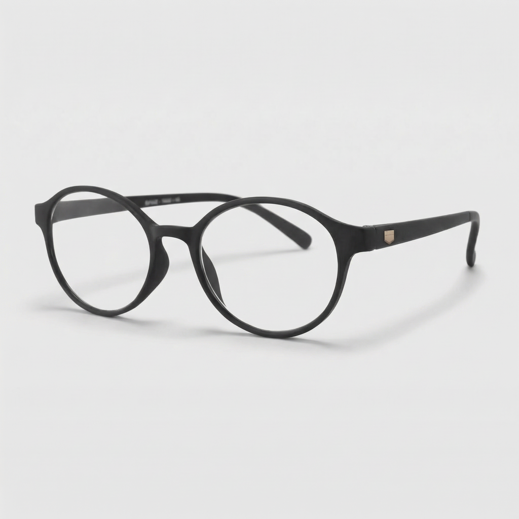 E1006 C1 Round Screen Glasses | Black
