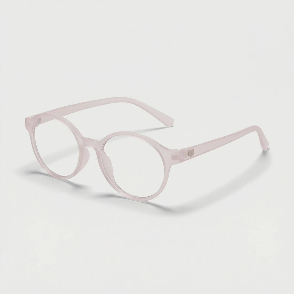 E1006 C9 Round Screen Glasses | Baby Pink