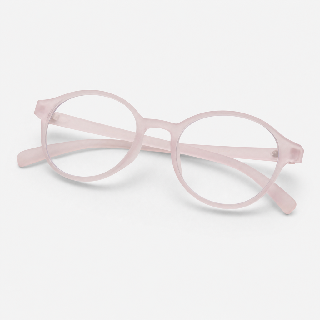 E1006 C9 Round Screen Glasses | Baby Pink