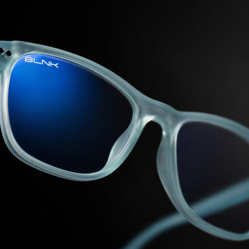 E1086 C10 Rectangle Screen Glasses | Denim Blue