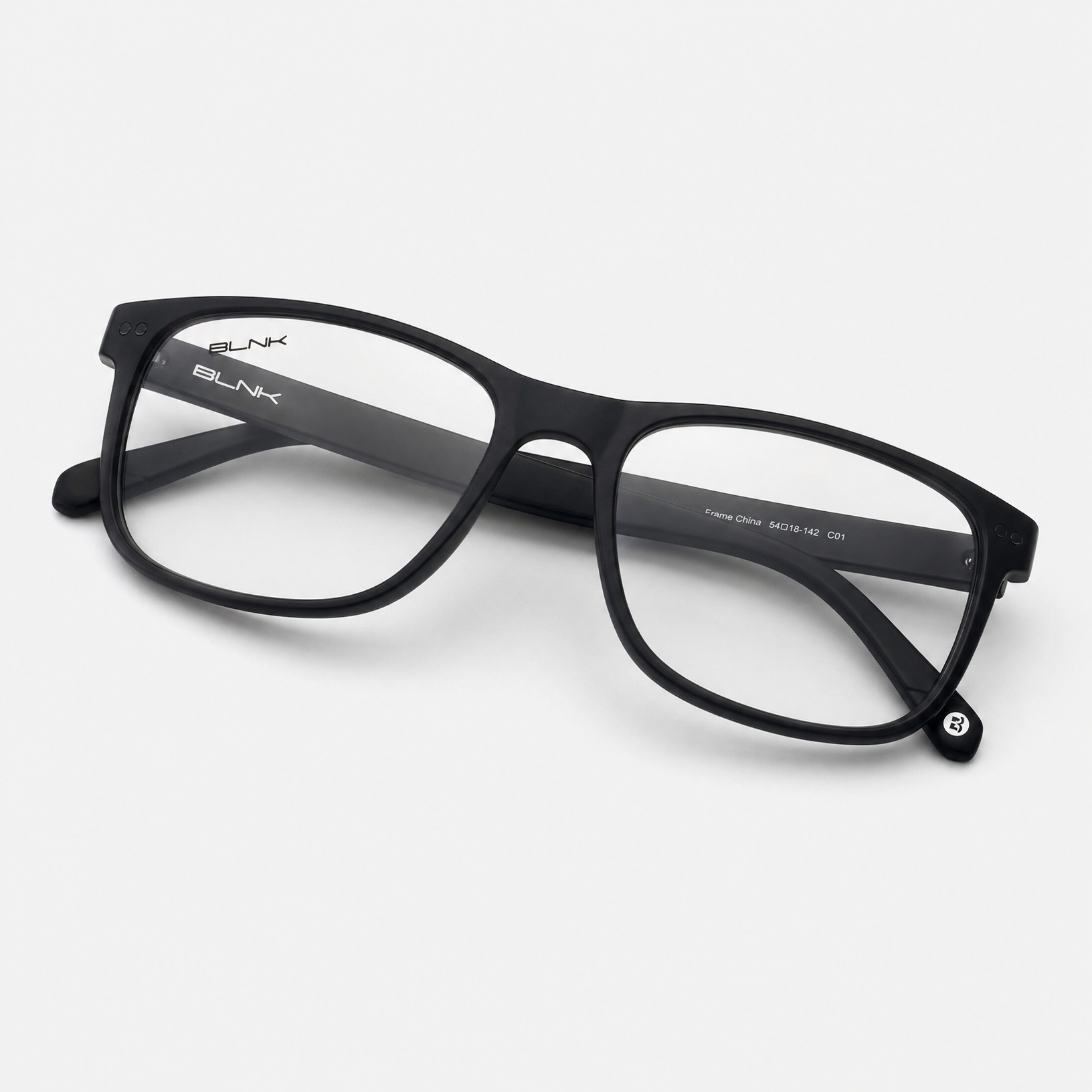 E1086 C1 Rectangle Screen Glasses | Black