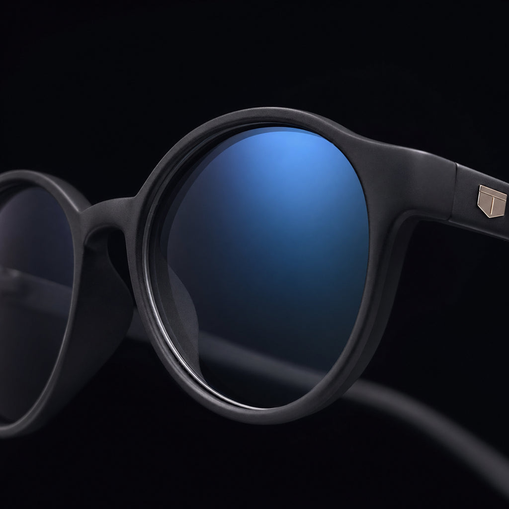 E1006 C1 Round Screen Glasses | Black