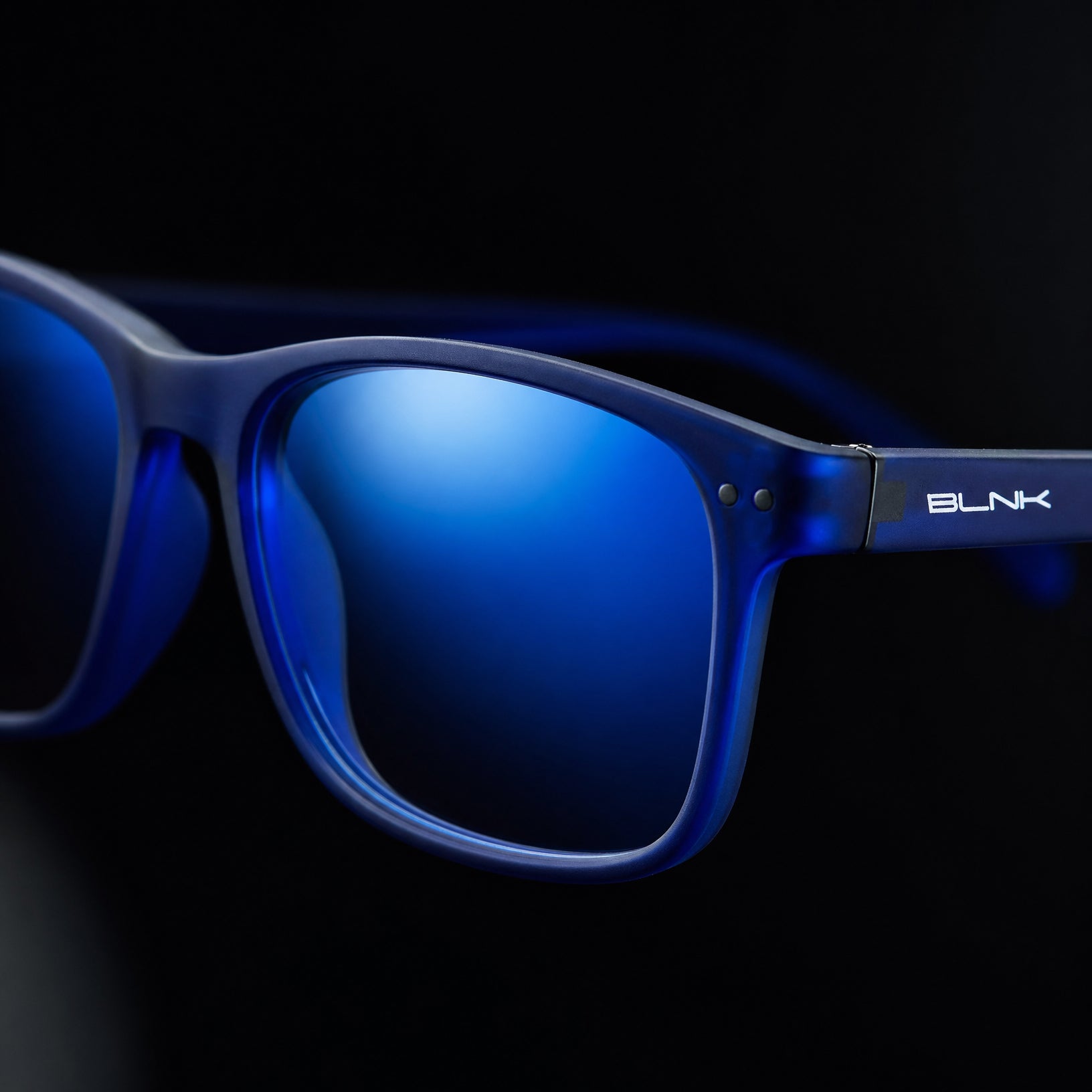 E1086 C3 Rectangle Screen Glasses | Navy Blue