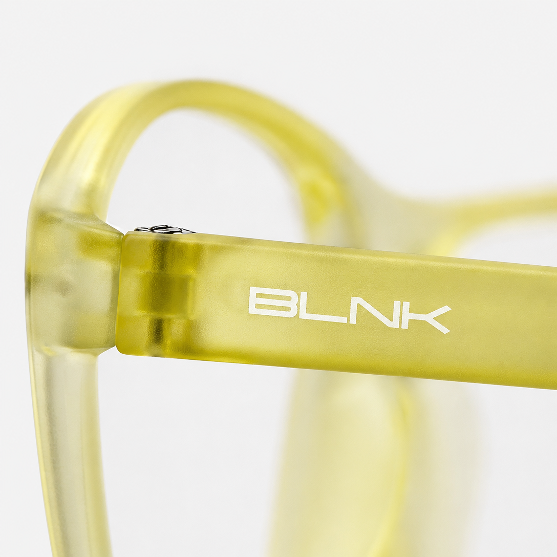 E1086 C6 Rectangle Screen Glasses | Amber Yellow