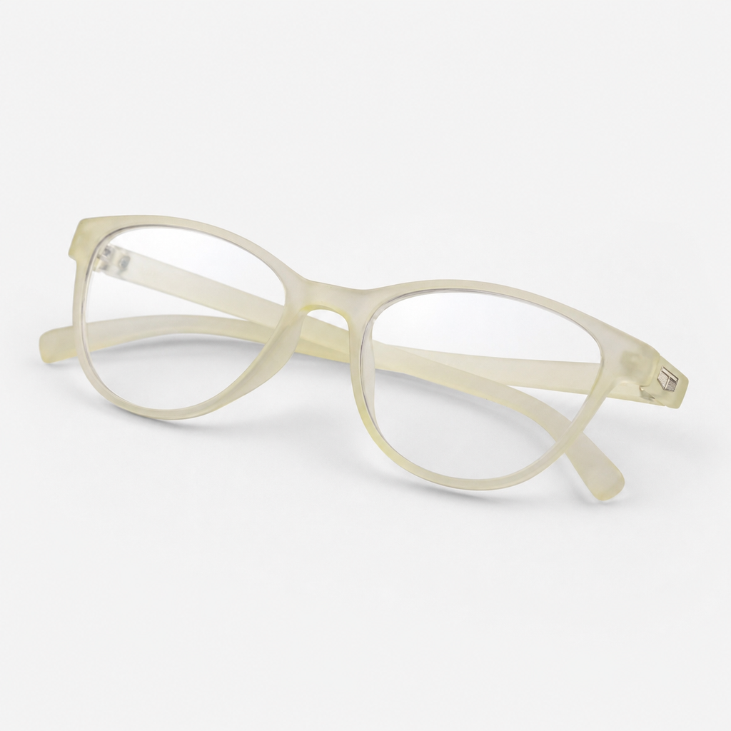 E1075 C6 Cateye Screen Glasses | Amber Yellow