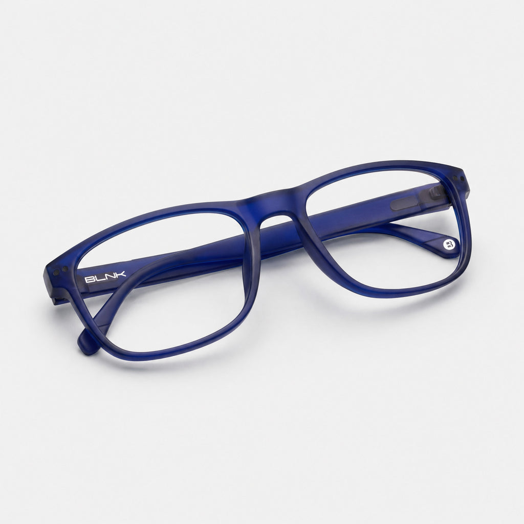 E1086 C3 Rectangle Screen Glasses | Navy Blue