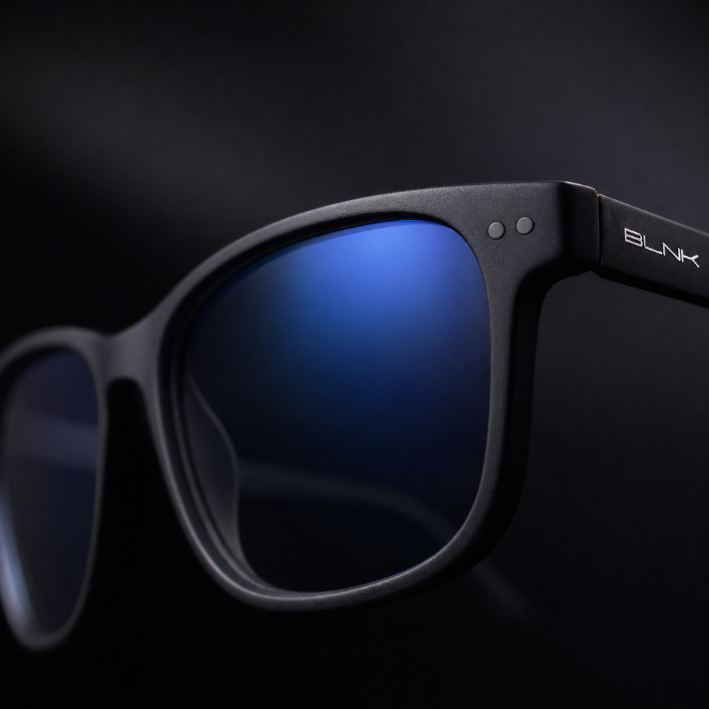 E1086 C1 Rectangle Screen Glasses | Black