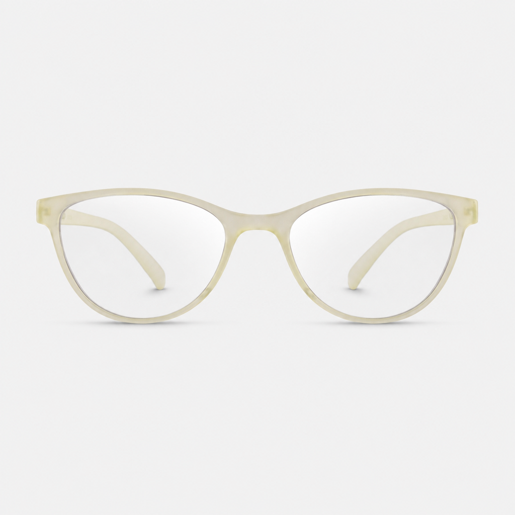 E1075 C6 Cateye Screen Glasses | Amber Yellow